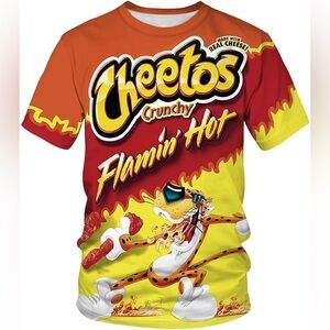 Cheetos Flamin' Hot Crunchy Chester Cheetah Graphic Print Men's T-Shirt L